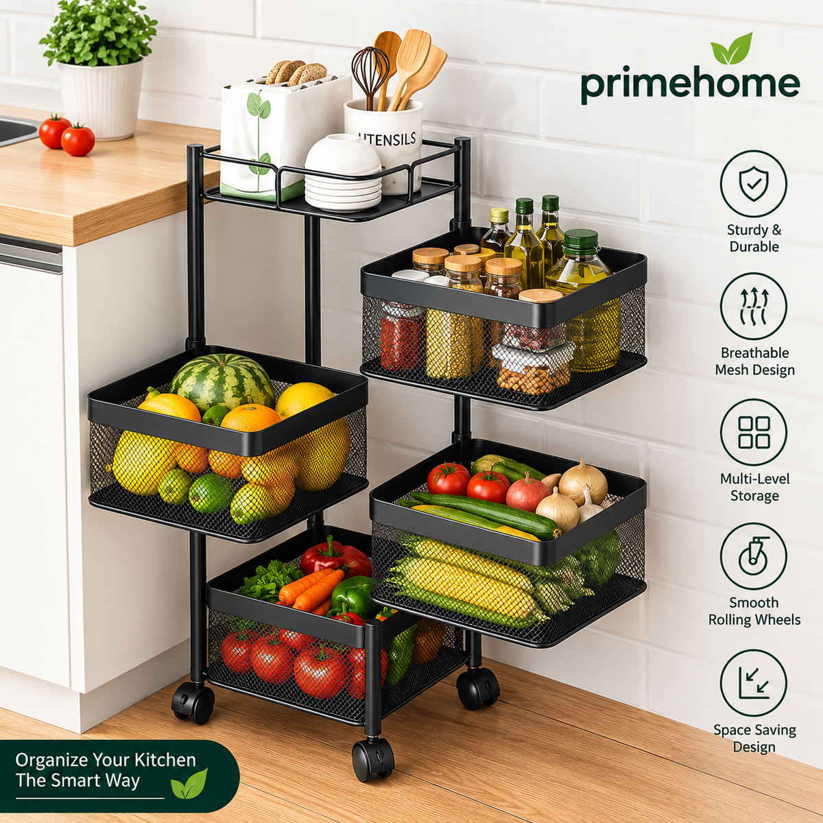 Premium Metal Vegetable Basket