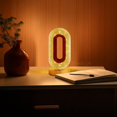 Oval Crystal LED Table Lamp - Decorative Night Light with Touch Sensor | Modern Design