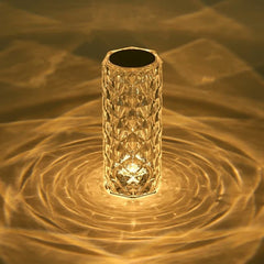 USB Rechargeable Crystal Rose Diamond Touch Lamp LED With RGB 16 Colors and Remote